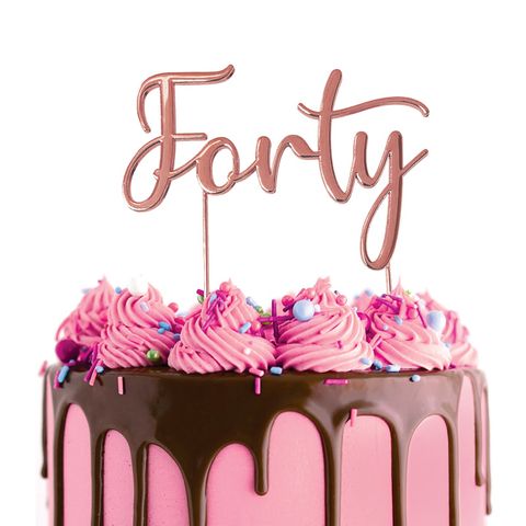 CAKE CRAFT | METAL TOPPER | FORTY | ROSE GOLD