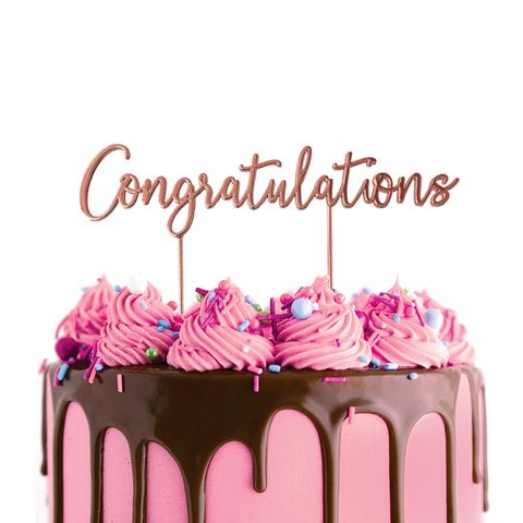 CAKE CRAFT | METAL TOPPER | CONGRATULATIONS | ROSE GOLD