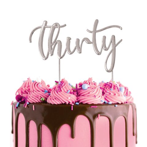 CAKE CRAFT | METAL TOPPER | THIRTY | SILVER