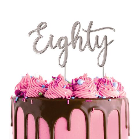 CAKE CRAFT | METAL TOPPER | EIGHTY | SILVER