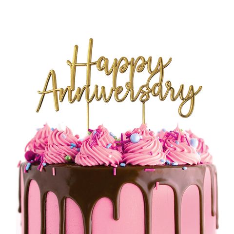 CAKE CRAFT | METAL TOPPER | HAPPY ANNIVERSARY | GOLD