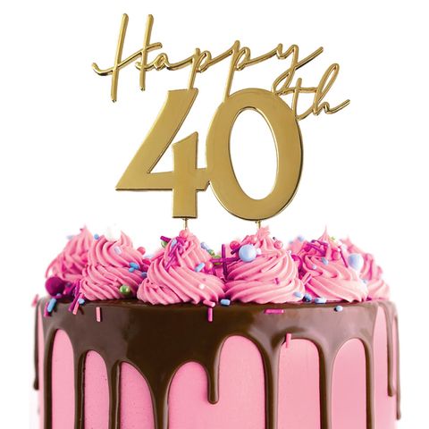 CAKE CRAFT | METAL TOPPER | HAPPY 40TH | GOLD