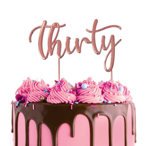 CAKE CRAFT | METAL TOPPER | THIRTY | ROSE GOLD