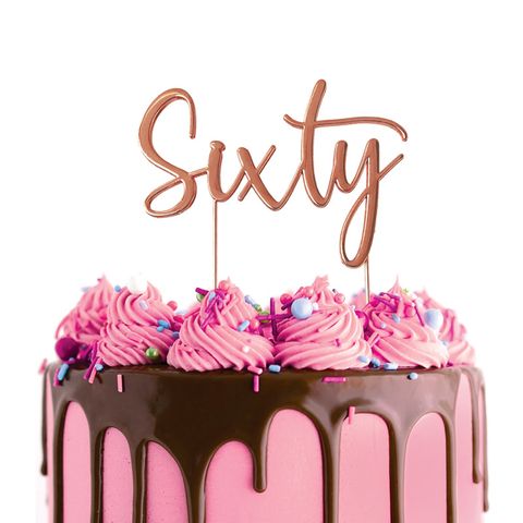 CAKE CRAFT | METAL TOPPER | SIXTY | ROSE GOLD