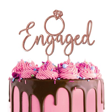 CAKE CRAFT | METAL TOPPER | ENGAGED | ROSE GOLD