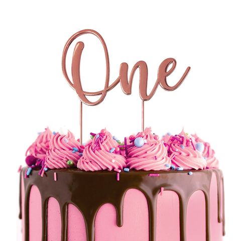 CAKE CRAFT | METAL TOPPER | ONE | ROSE GOLD