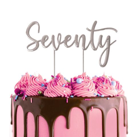 CAKE CRAFT | METAL TOPPER | SEVENTY | SILVER