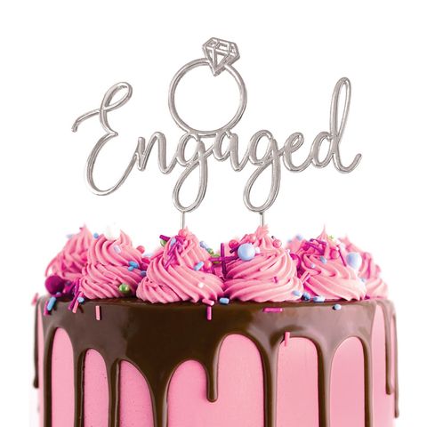 CAKE CRAFT | METAL TOPPER | ENGAGED | SILVER