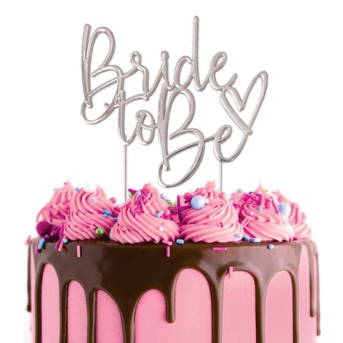 CAKE CRAFT | METAL TOPPER | BRIDE TO BE | SILVER