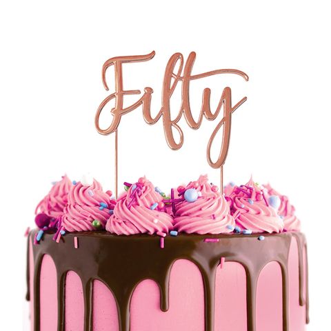 CAKE CRAFT | METAL TOPPER | FIFTY | ROSE GOLD