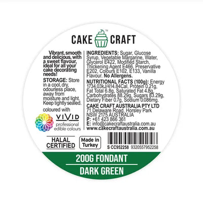 CAKE CRAFT | FONDANT | DARK GREEN | 200G