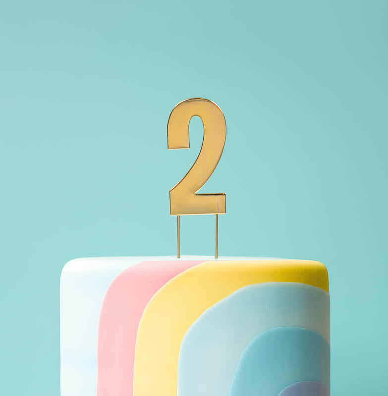 BOLD Cake Topper - GOLD NUMBER 2(ONLINE ONLY)