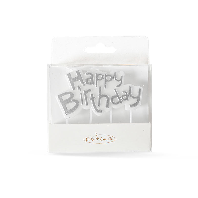 SILVER Happy Birthday Candle Plaque(ONLINE ONLY)