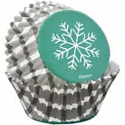 Snowflake Plaid 75 Ct Baking Cups Cupcake Liners Wilton Christmas