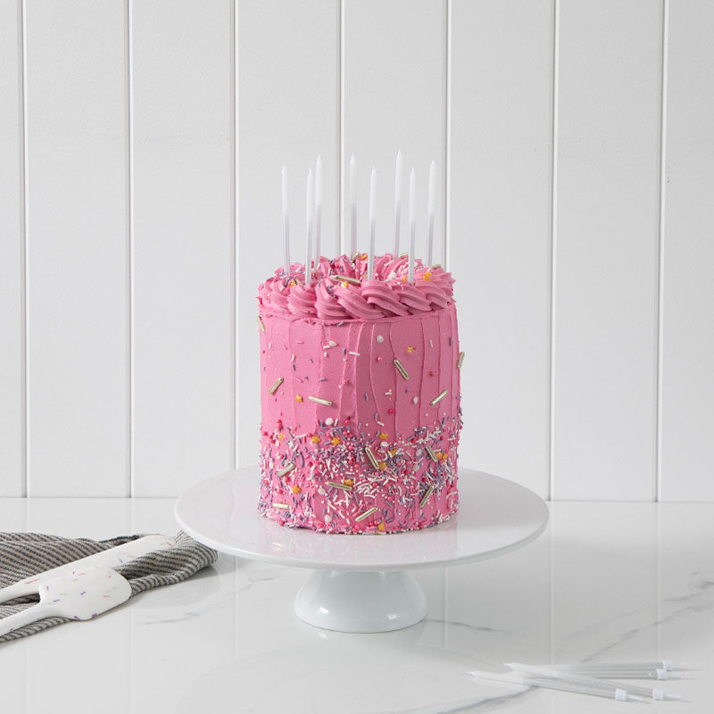 OMBRE CAKE CANDLES SILVER (PACK OF 12)(ONLINE ONLY)