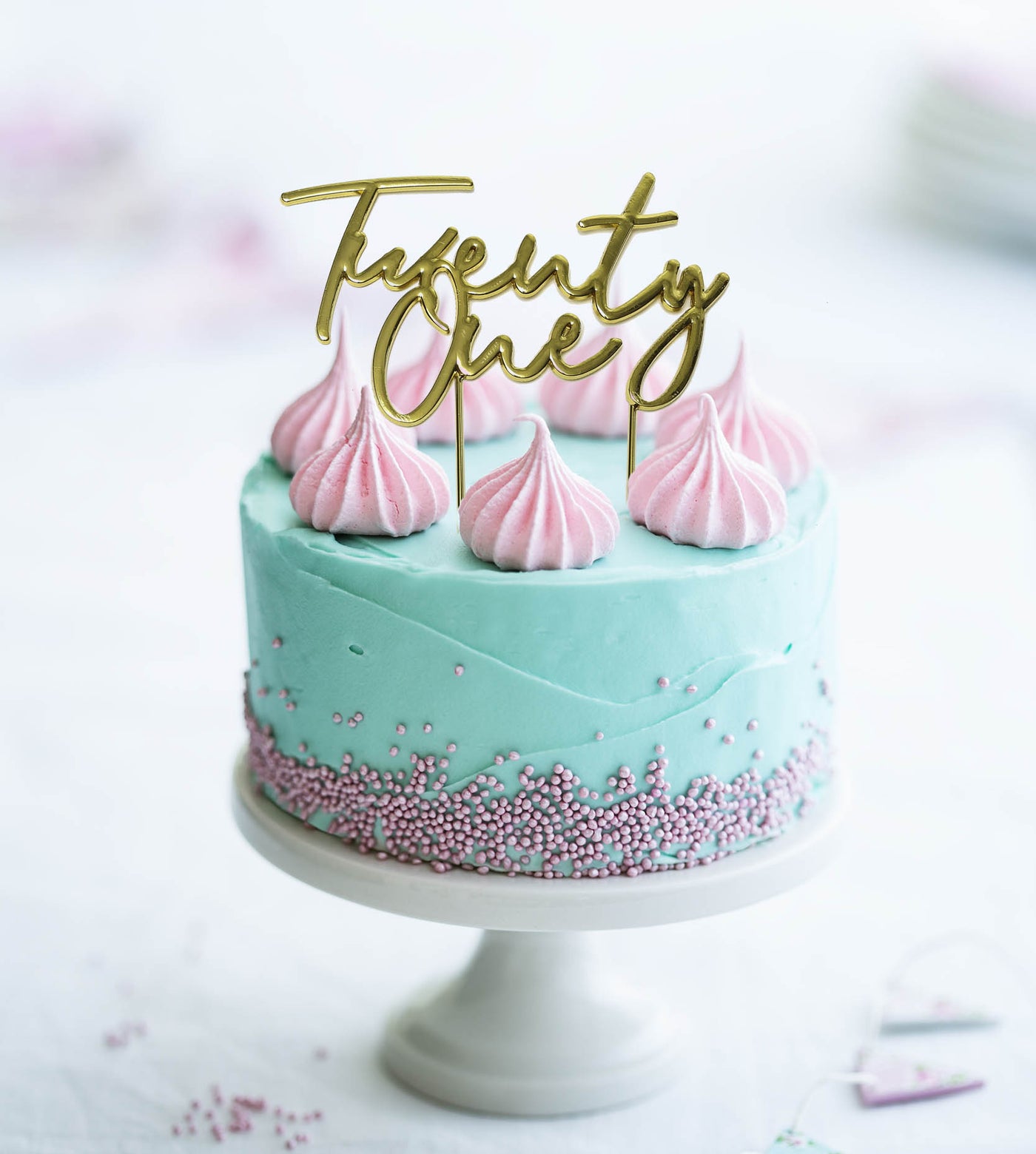 GOLD PLATED CAKE TOPPER - TWENTY ONE (ONLINE ONLY)