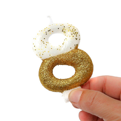 8CM GOLD GLITTER DIPPED CANDLE - NUMBER 8 (ONLINE ONLY)