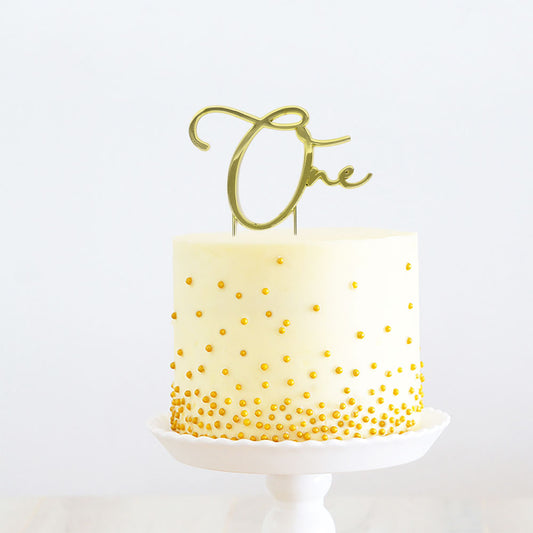 GOLD METAL CAKE TOPPER - ONE