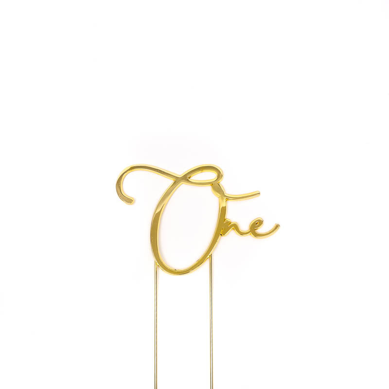 GOLD METAL CAKE TOPPER - ONE