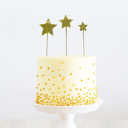 GOLD METAL CAKE TOPPER - STARS