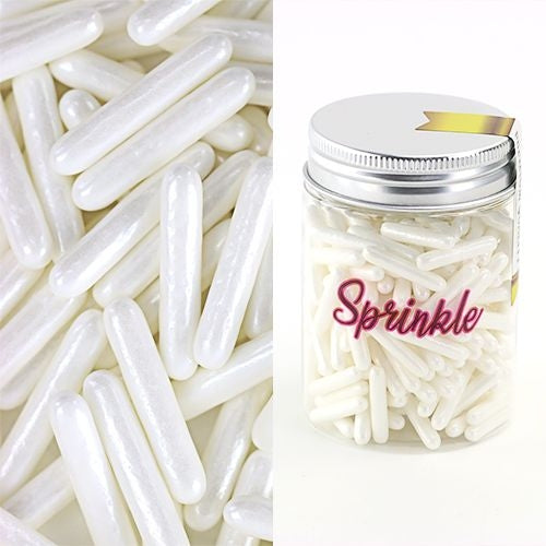 PEARL WHITE RODS SPRINKLE - 100G