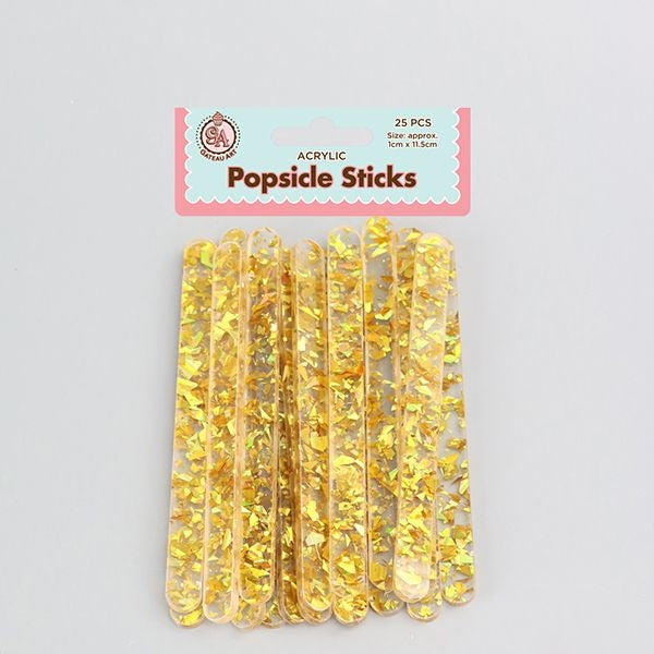 GOLD FLAKES - ACRYLIC CAKESICLE STICKS