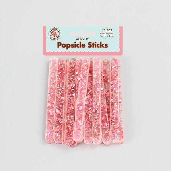 PINK FLAKES - ACRYLIC CAKESICLE STICKS