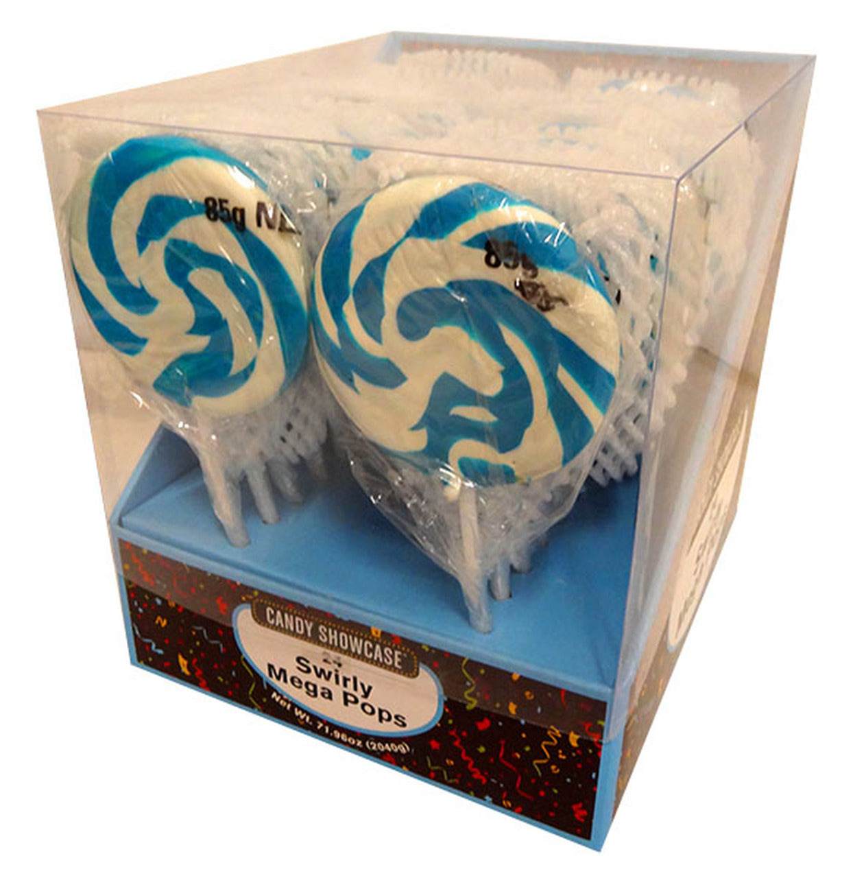 Candy showcase Mega Swirl lollipops - Blue Single