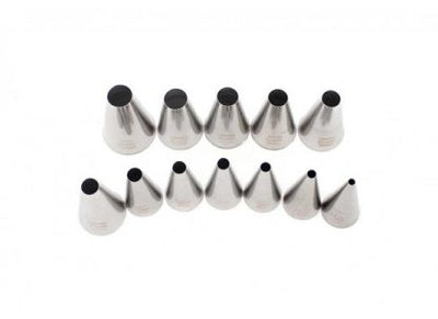 SET 12 ROUND PASTRY TUBE S/S