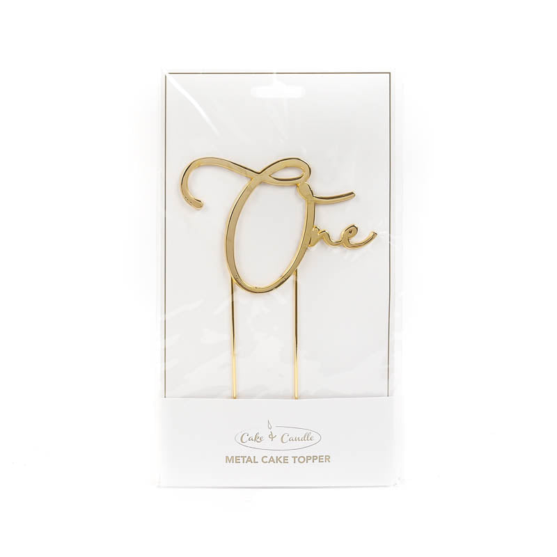 GOLD METAL CAKE TOPPER - ONE