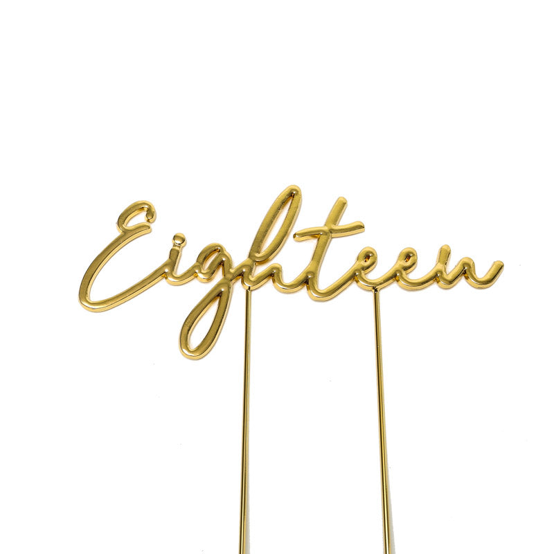 CAKE CRAFT | METAL TOPPER | EIGHTEEN | GOLD | 12CM