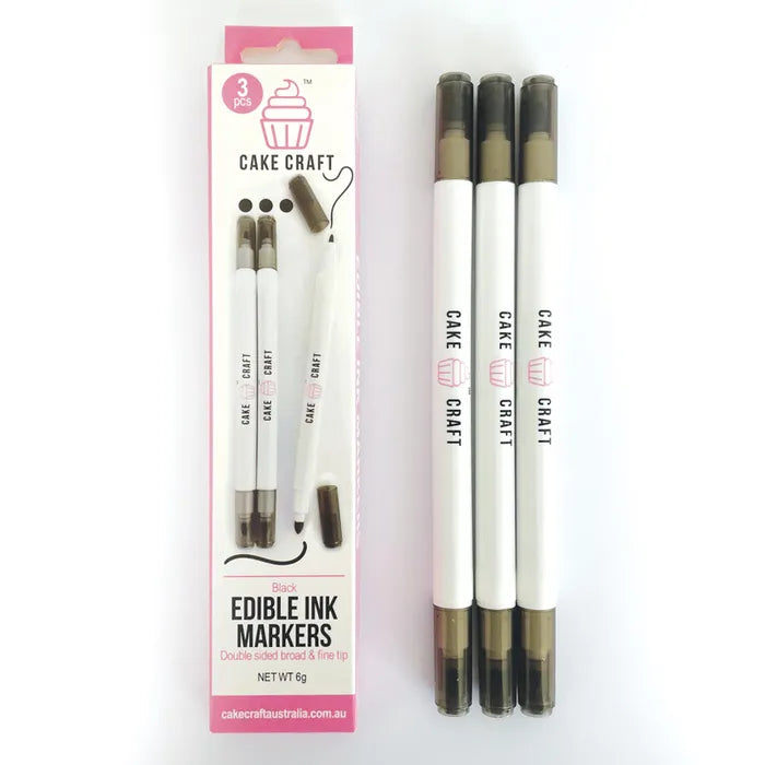 CAKE CRAFT | EDIBLE INK MARKERS | BLACK | 3 PACK