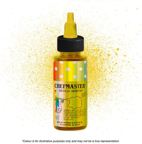 CHEFMASTER | METALLIC GOLD | AIRBRUSH FOOD COLOUR | 2 OZ/57 GRAMS