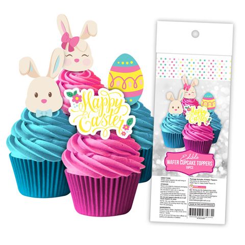 EASTER | EDIBLE WAFER CUPCAKE TOPPERS | 16 PIECE PACK