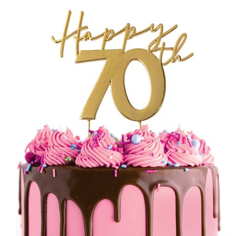 CAKE CRAFT | METAL TOPPER | HAPPY 70TH | GOLD