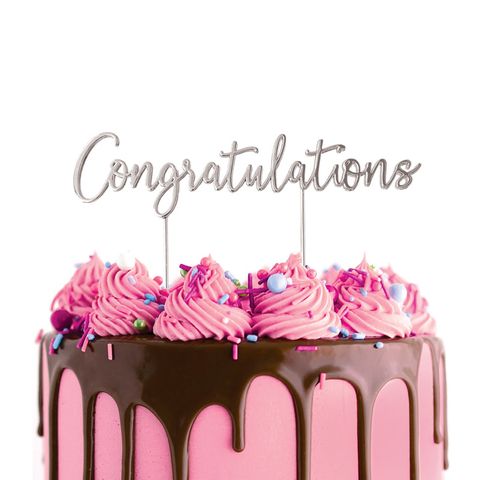 CAKE CRAFT | METAL TOPPER | CONGRATULATIONS | SILVER