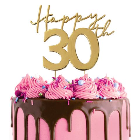 CAKE CRAFT | METAL TOPPER | HAPPY 30TH | GOLD