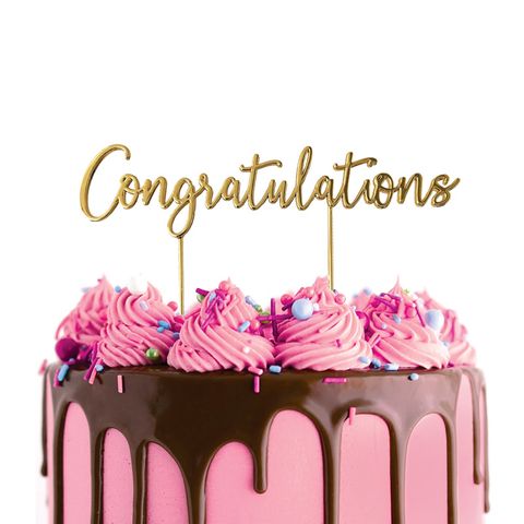 CAKE CRAFT | METAL TOPPER | CONGRATULATIONS | GOLD