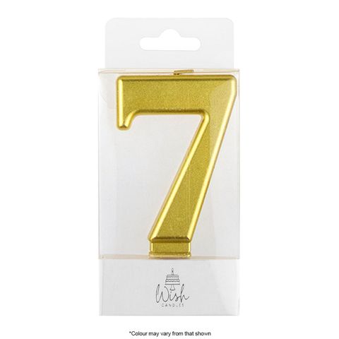 WISH | NUMBER 7 | GOLD METALLIC CANDLE