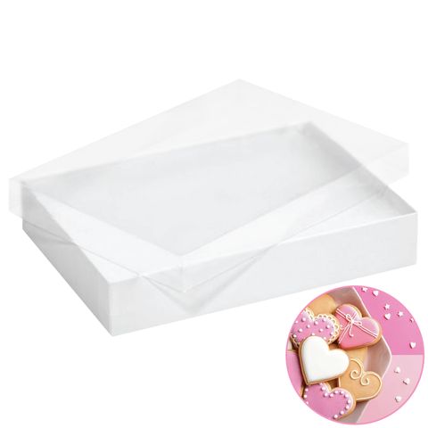 CLEAR LID COOKIE BOX | 32CM X 25CM X 5.5CM