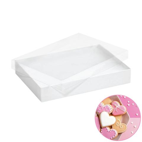 CLEAR LID COOKIE BOX | 22.5CM X 11.5CM X 4.5CM