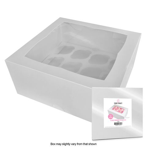 CAKE CRAFT | CUPCAKE BOX | 12 HOLES | STANDARD | 5 INCH HIGH | RETAIL PACK