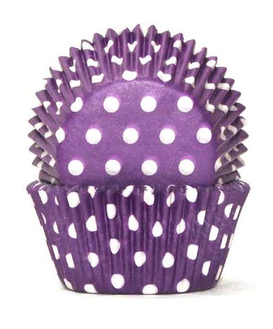 700 BAKING CUPS - PURPLE POLKA DOTS - 100 PIECE PACK