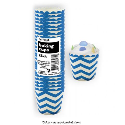 BAKING CUPS | CHEVRON | ROYAL BLUE | 25 PACK