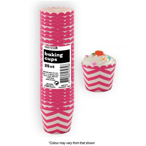 BAKING CUPS | CHEVRON | HOT PINK | 25 PACK