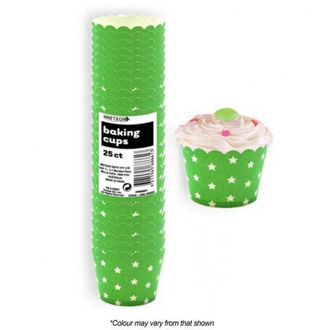 BAKING CUPS | STARS | LIME GREEN | 25 PACK