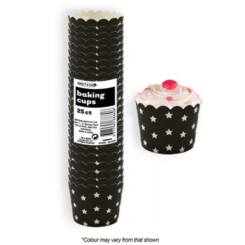 BAKING CUPS | STARS | BLACK | 25 PACK