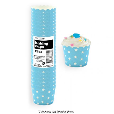 BAKING CUPS | STARS | POWDER BLUE | 25 PACK