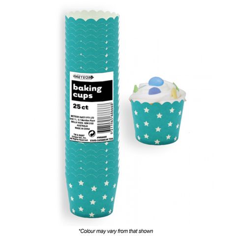 BAKING CUPS | STARS | CARIBBEAN TEAL | 25 PACK