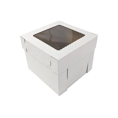 10X10X8 INCH CAKE BOX & LID WITH WINDOW | CORRUGATED